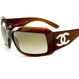 Auth Chanel Sunglasses Light Brown Lens Brown